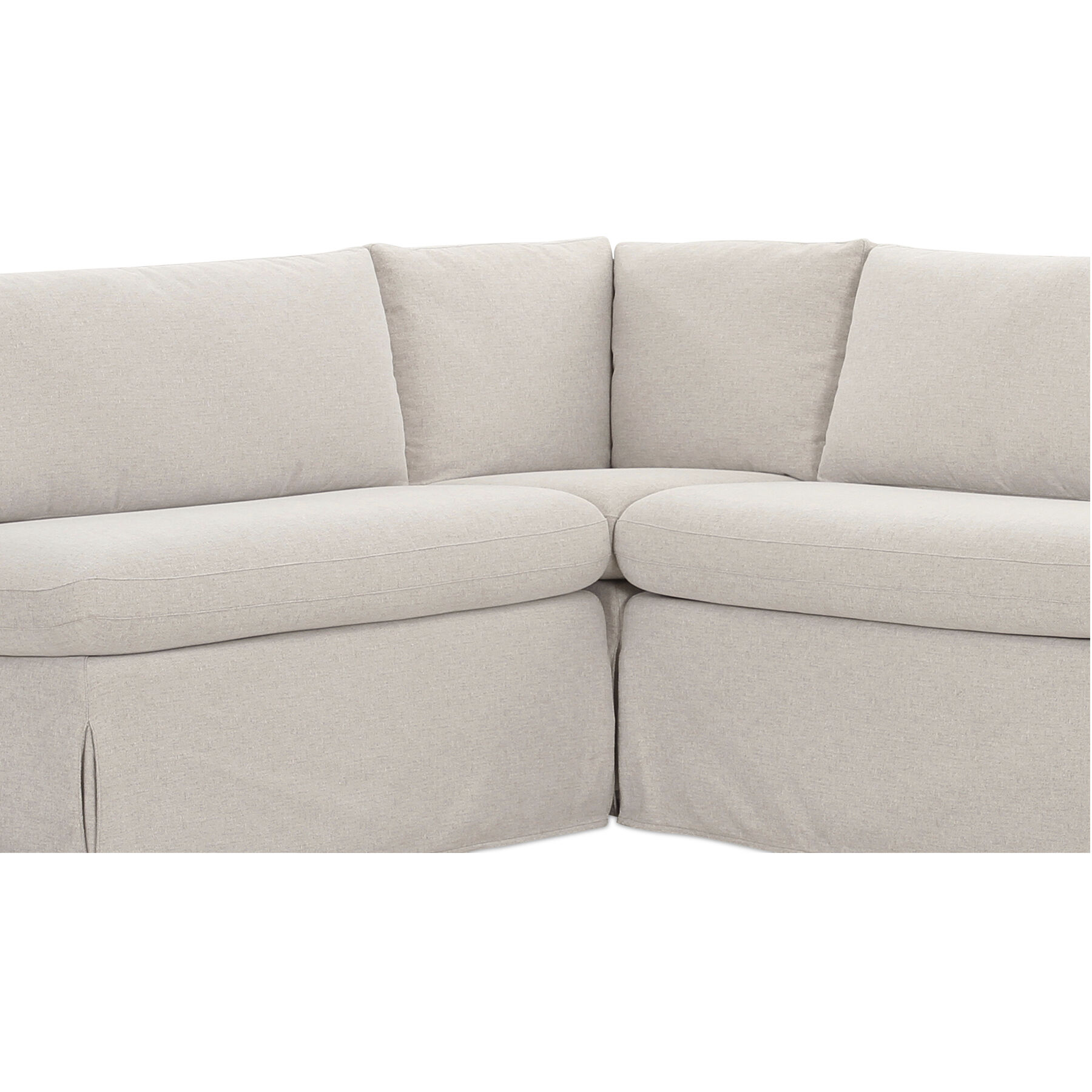 Fable Beige Slipcover Dining Banquette, L-Shape